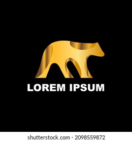 Diseño creativo del logotipo del oso dorado
