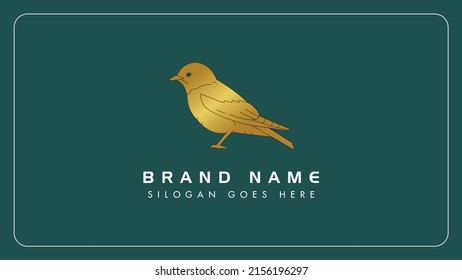 Creative Golden blue bird vector monogram logo design, Isolated bird monogram icon illustration.