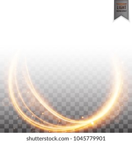 Creative golden circular light effect on background of squares. Vector illustration