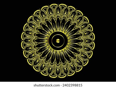 Mandala creativa de color dorado. ilustración vectorial