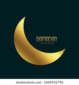 creative golden crescent moon for ramadan kareem