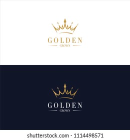 Creative Golden Crown Concept Logo Design Template