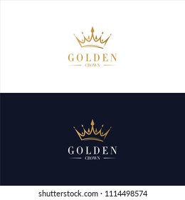 Creative Golden Crown Concept Logo Design Template