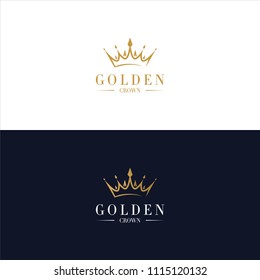 Creative Golden Crown Concept Logo Design Template