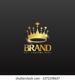 Creative golden crown logo vector template logo design