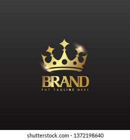 Creative golden crown logo vector template logo design