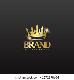 Creative golden crown logo vector template logo design