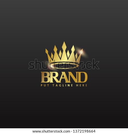 Creative golden crown logo vector template logo design