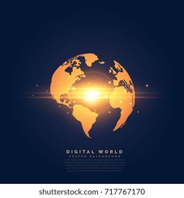 creative golden earth with center light effect