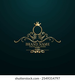 logotipo elegante dourado criativo Tepmlate , criativo novo nome inicial da banda logo design, com monograma nome da banda último logo design e cor dourada 