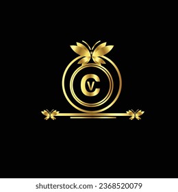 diseño creativo de logotipo dorado 