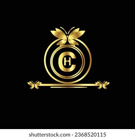diseño creativo de logotipo dorado 