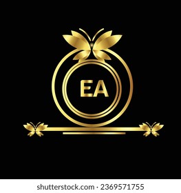 diseño creativo del logotipo de dorado a-z