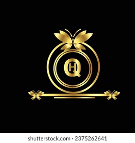 diseño creativo de logotipo dorado