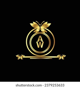 creative golden latter logo design WA logo, WA icon, WA letter, WA vector, technology, business, art, symbol, 