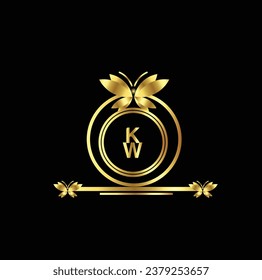 creative golden latter logo design 
WK logo, WK icon, WK letter, WK vector, technology, business, art, symbol,