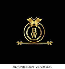 creative golden latter logo design WB logo, WB icon, WB letter, WB vector, technology, business, art, symbol,