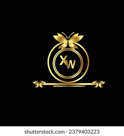 creative golden latter logo design XW logo, XW icon, XW letter, XW vector, technology, business, art, symbol,