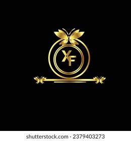 diseño creativo de logotipo dorado