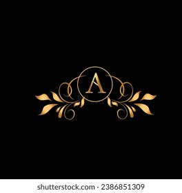 diseño creativo de logotipo dorado 