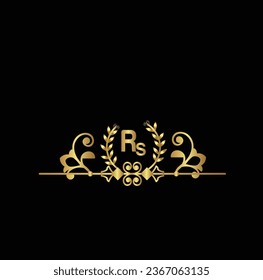 creative golden latter logo M,  SP ,RS RS logo, RS s