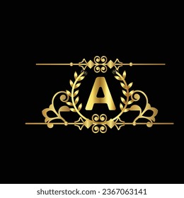 creative golden latter logo M,  SP ,RS