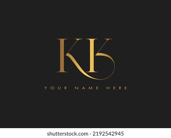 creative golden luxury KK initial elegant letter monogram logo vector template	

