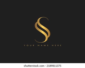 creativo de lujo dorado ss,ss carta inicial elegante monograma logo vectorial plantilla 