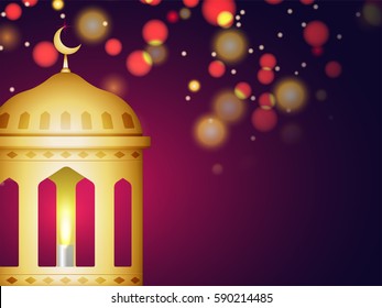 Mezquita de oro creativa sobre fondo abstracto para la celebración de los festivales de la comunidad musulmana.