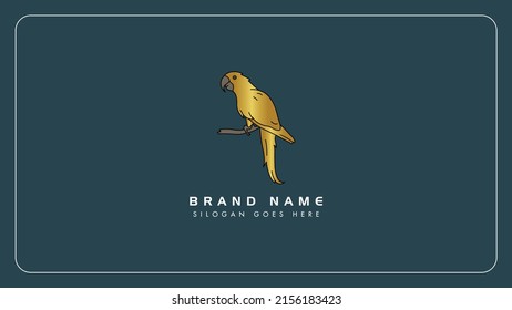 Creative Golden Parrot bird vector monogram logo design.