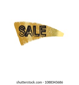Creative golden smear and inscription Sale. Banner, vector illustration