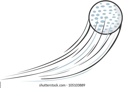Creative Golf Ball Illustration / Fast moving golf ball going upward