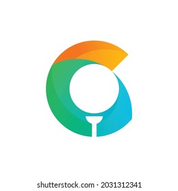 Creative golf design colorfull letter g