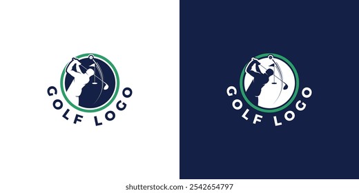 Creative golf logo vector template. Golf logo, golf player, golf Tournament logo.