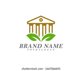 Creación de un gobierno creativo con un vector de plantilla de logotipo de hoja, símbolo de icono