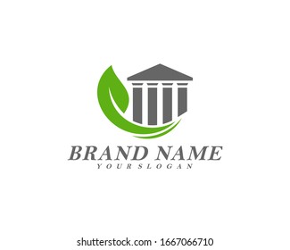 Creación de un gobierno creativo con un vector de plantilla de logotipo de hoja, símbolo de icono