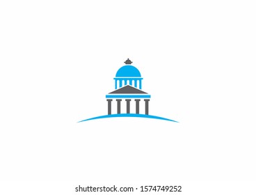 Creative government vector logo icon symbol with blue color