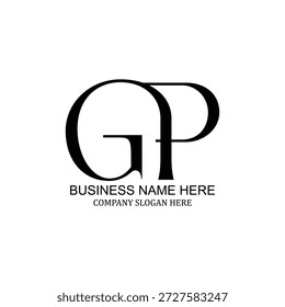 Diseño creativo del logotipo del GP, marca minimalista moderna, icono único del GP, identidad profesional del GP, identidad visual versátil limpia