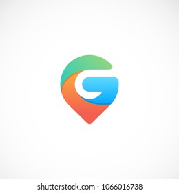 Creative GPS location icon letter G vector designs