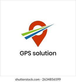 Creative GPS Navigation Logo Design with Map Pin Pointer and Road Symbol for Travel Direction Planning or Location Finder Business in Modern Vector Illustration Style