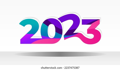 Creative gradient 2023 new year design vector