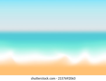 Creative gradient background in summer colors. Ocean horizon, beach, and sunsets. Gradient mesh abstract sandy beach vector travel poster.