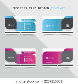 Creative gradient color business card template vector design background