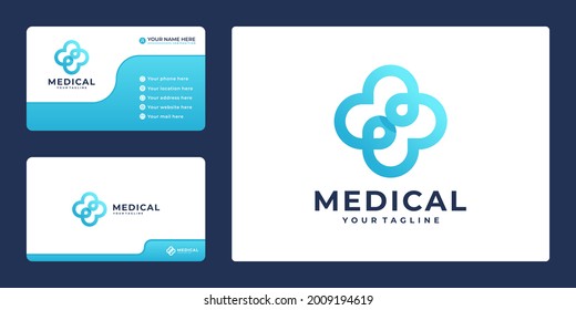 creative gradient Cross plus medical logo icon design   business card