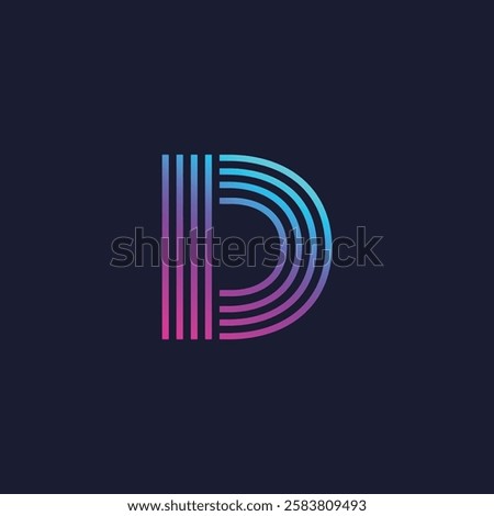 Creative Gradient D Letter Vector Colourful Logo, Minimal D Alphabet Logo Sign Letter, D Letter Typography Sign and Symbol