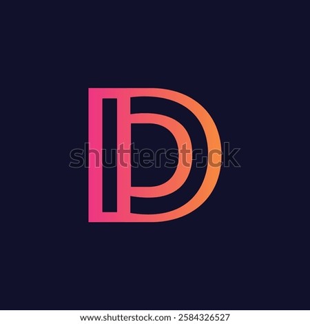 Creative Gradient D Letter Vector Colourful Logo, Minimal D Alphabet Logo Sign Letter, D Letter Typography Sign and Symbol