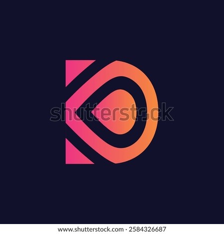 Creative Gradient D Letter Vector Colourful Logo, Minimal D Alphabet Logo Sign Letter, D Letter Typography Sign and Symbol