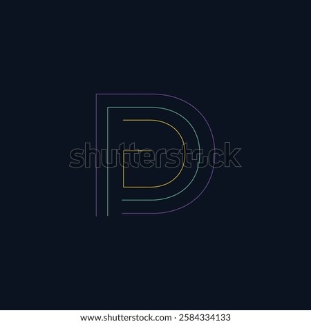 Creative Gradient D Letter Vector Colourful Logo, Minimal D Alphabet Logo Sign Letter, D Letter Typography Sign and Symbol