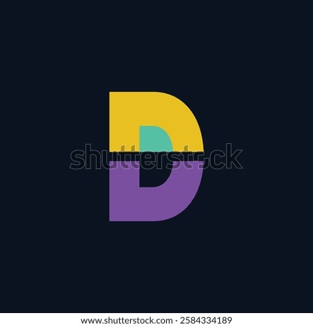 Creative Gradient D Letter Vector Colourful Logo, Minimal D Alphabet Logo Sign Letter, D Letter Typography Sign and Symbol