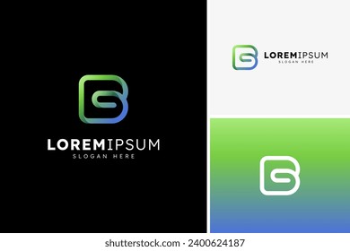 Creative gradient letter B curve line logo for business logo design vector template